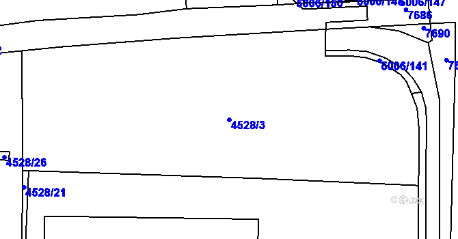 Parcela st. 4528/3 v KÚ Mikulov na Moravě, Katastrální mapa