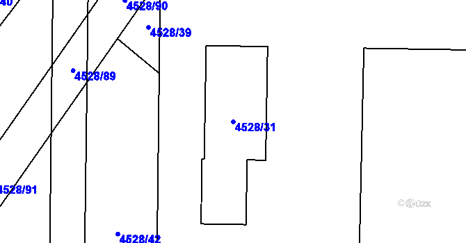 Parcela st. 4528/31 v KÚ Mikulov na Moravě, Katastrální mapa