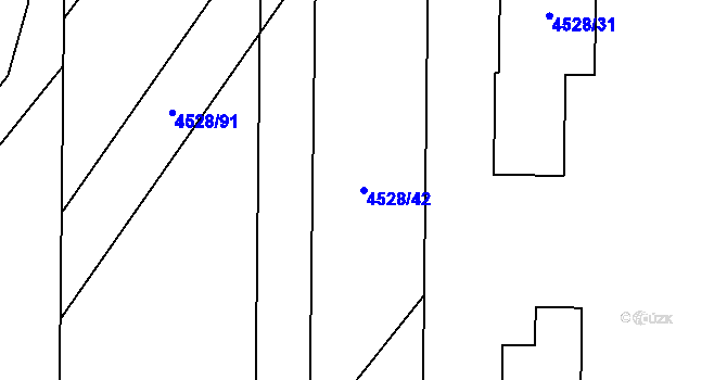 Parcela st. 4528/42 v KÚ Mikulov na Moravě, Katastrální mapa