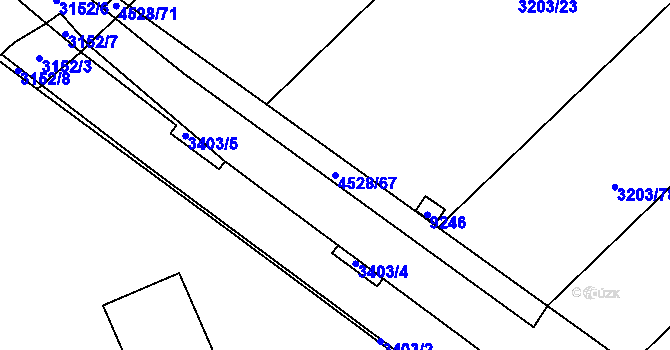 Parcela st. 4528/67 v KÚ Mikulov na Moravě, Katastrální mapa