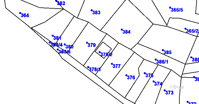 Parcela st. 378/2 v KÚ Mikulovice u Vernéřova, Katastrální mapa
