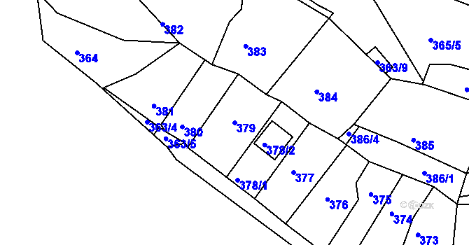 Parcela st. 379 v KÚ Mikulovice u Vernéřova, Katastrální mapa