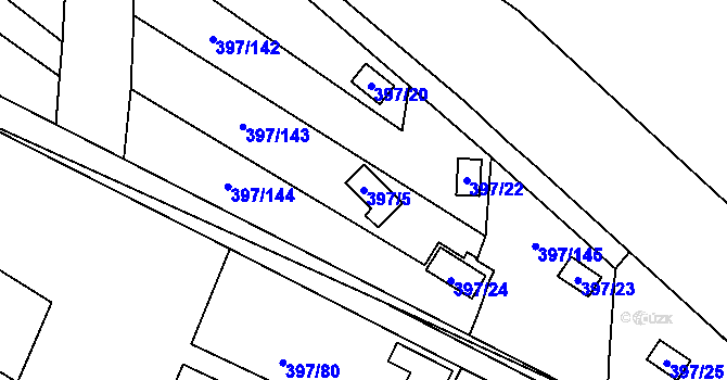 Parcela st. 397/5 v KÚ Mikulovice u Vernéřova, Katastrální mapa