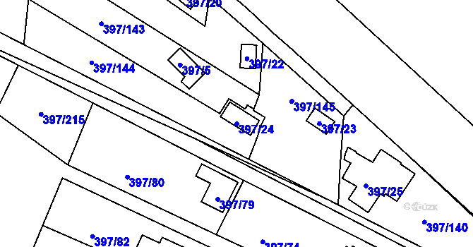 Parcela st. 397/24 v KÚ Mikulovice u Vernéřova, Katastrální mapa