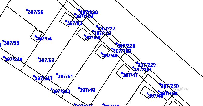 Parcela st. 397/49 v KÚ Mikulovice u Vernéřova, Katastrální mapa