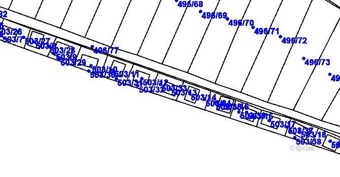 Parcela st. 503/13 v KÚ Mikulovice u Vernéřova, Katastrální mapa