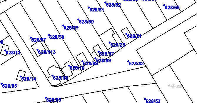 Parcela st. 628/37 v KÚ Mikulovice u Vernéřova, Katastrální mapa