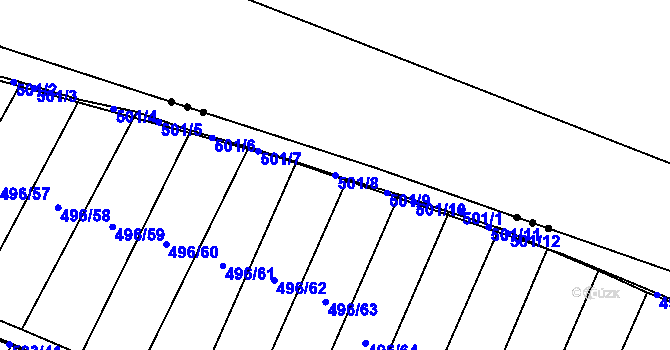 Parcela st. 501/8 v KÚ Mikulovice u Vernéřova, Katastrální mapa