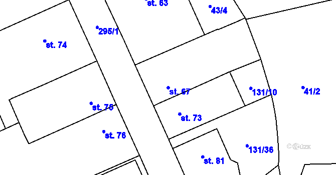 Parcela st. 67 v KÚ Blato, Katastrální mapa