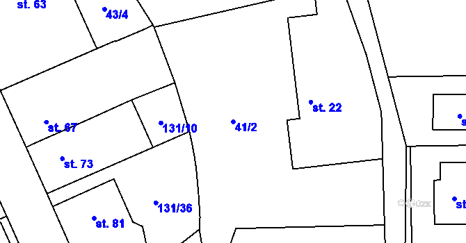 Parcela st. 41/2 v KÚ Blato, Katastrální mapa