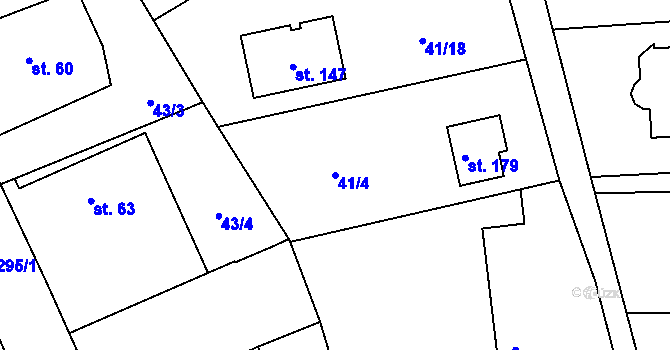 Parcela st. 41/4 v KÚ Blato, Katastrální mapa