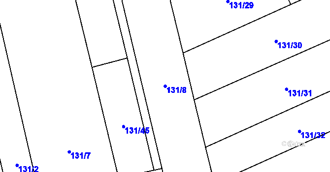 Parcela st. 131/8 v KÚ Blato, Katastrální mapa