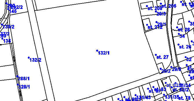 Parcela st. 132/1 v KÚ Blato, Katastrální mapa