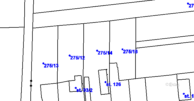 Parcela st. 275/14 v KÚ Blato, Katastrální mapa