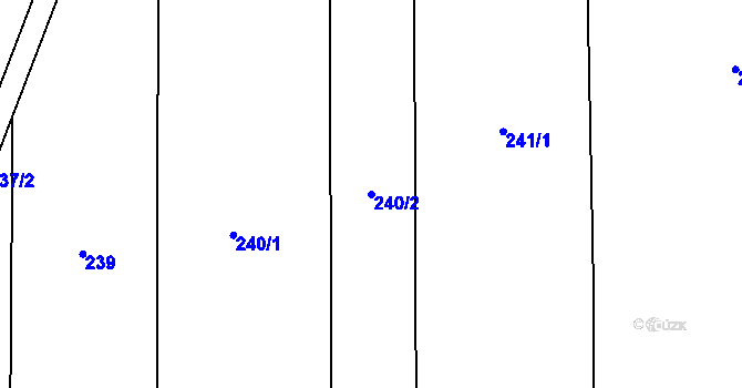 Parcela st. 240/2 v KÚ Blato, Katastrální mapa