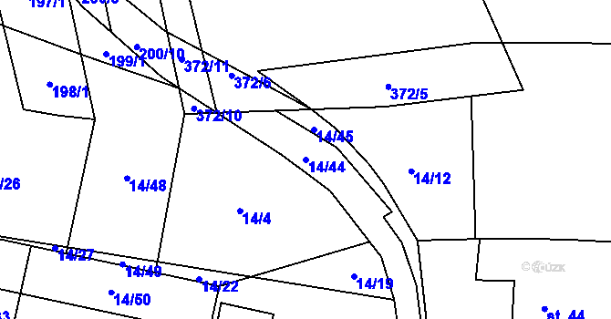 Parcela st. 14/44 v KÚ Blato, Katastrální mapa