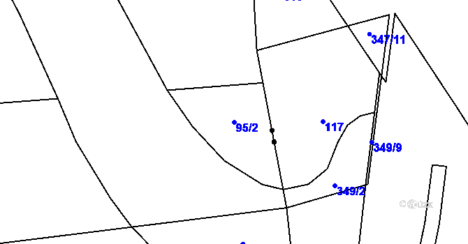 Parcela st. 95/2 v KÚ Blato, Katastrální mapa