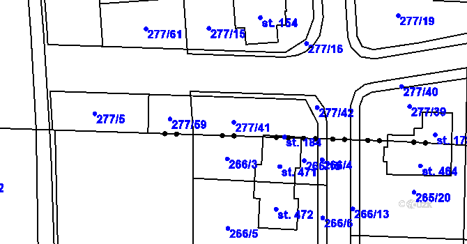 Parcela st. 277/41 v KÚ Blato, Katastrální mapa