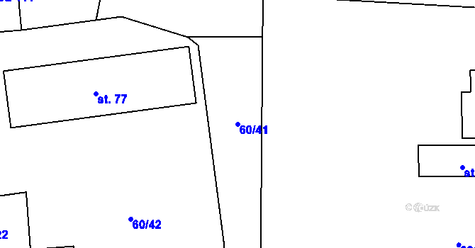 Parcela st. 60/41 v KÚ Blato, Katastrální mapa