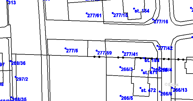 Parcela st. 277/59 v KÚ Blato, Katastrální mapa