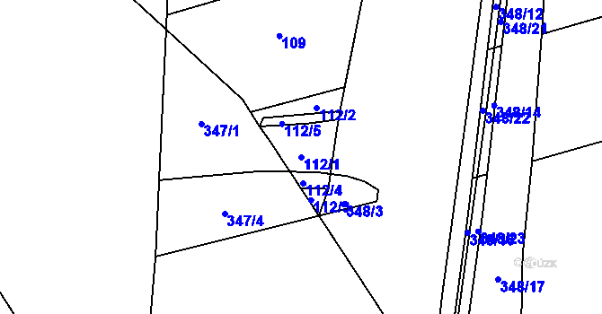 Parcela st. 112/1 v KÚ Mikulovice u Pardubic, Katastrální mapa