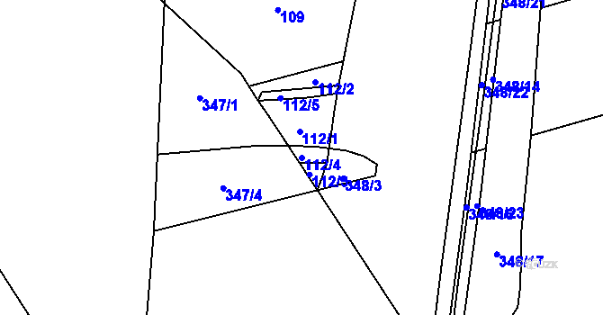 Parcela st. 112/4 v KÚ Mikulovice u Pardubic, Katastrální mapa