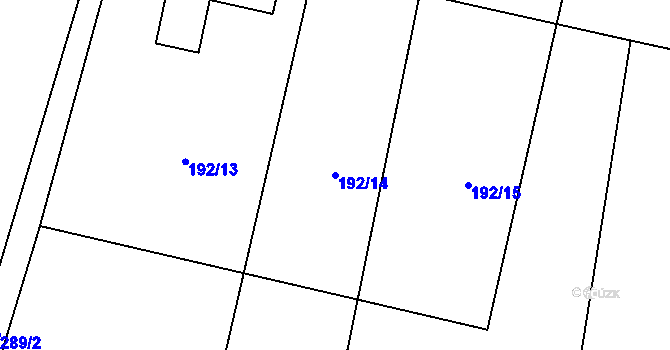 Parcela st. 192/14 v KÚ Mikulovice u Pardubic, Katastrální mapa
