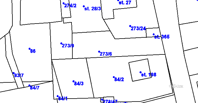 Parcela st. 273/6 v KÚ Mikulovice u Pardubic, Katastrální mapa