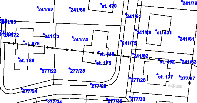 Parcela st. 448 v KÚ Mikulovice u Pardubic, Katastrální mapa