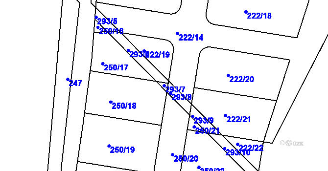 Parcela st. 293/7 v KÚ Mikulovice u Pardubic, Katastrální mapa