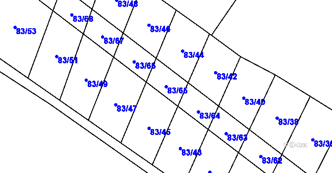 Parcela st. 83/65 v KÚ Mikulovice, Katastrální mapa