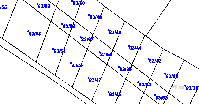 Parcela st. 83/66 v KÚ Mikulovice, Katastrální mapa