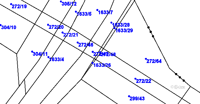 Parcela st. 272/48 v KÚ Mikulovice, Katastrální mapa
