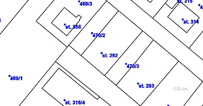 Parcela st. 292 v KÚ Mikulovice u Znojma, Katastrální mapa