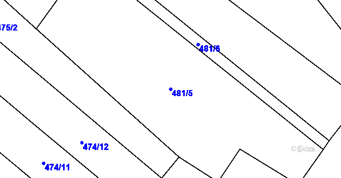 Parcela st. 481/5 v KÚ Mikulovice u Znojma, Katastrální mapa
