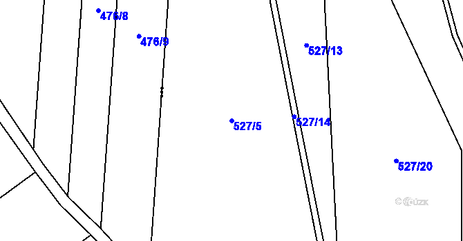 Parcela st. 527/5 v KÚ Mikulovice u Znojma, Katastrální mapa