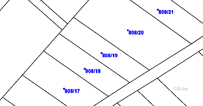 Parcela st. 808/19 v KÚ Mikulovice u Znojma, Katastrální mapa