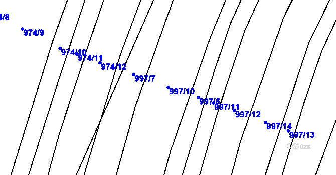 Parcela st. 997/10 v KÚ Mikulovice u Znojma, Katastrální mapa