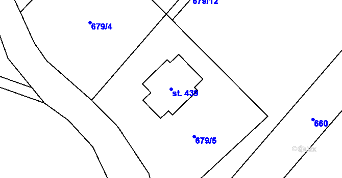 Parcela st. 439 v KÚ Mikulovice u Znojma, Katastrální mapa