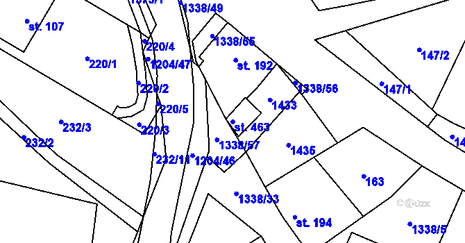 Parcela st. 463 v KÚ Mikulovice u Znojma, Katastrální mapa