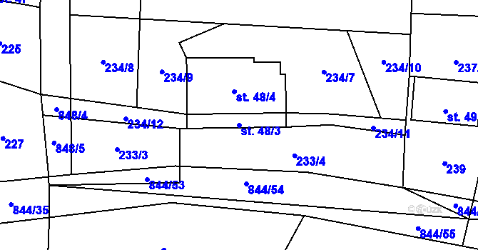 Parcela st. 48/3 v KÚ Kolnovice, Katastrální mapa