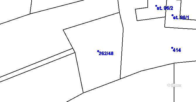Parcela st. 262/48 v KÚ Kolnovice, Katastrální mapa
