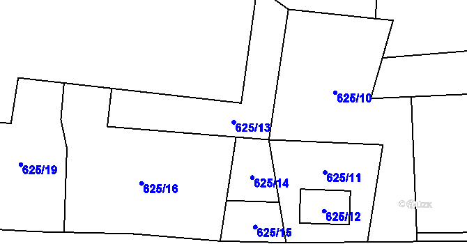 Parcela st. 625/13 v KÚ Kolnovice, Katastrální mapa