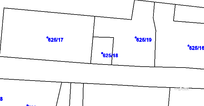 Parcela st. 625/18 v KÚ Kolnovice, Katastrální mapa