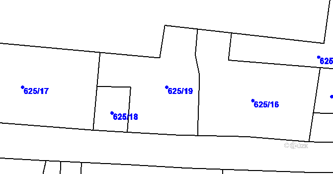 Parcela st. 625/19 v KÚ Kolnovice, Katastrální mapa