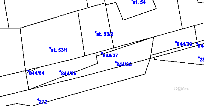 Parcela st. 844/37 v KÚ Kolnovice, Katastrální mapa