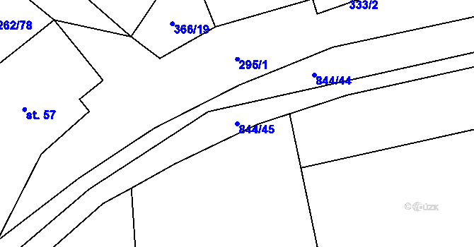 Parcela st. 844/45 v KÚ Kolnovice, Katastrální mapa