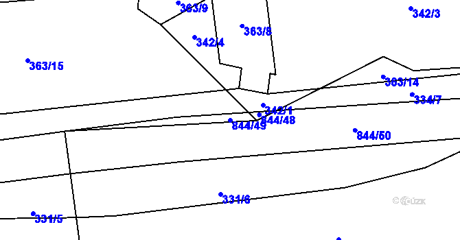 Parcela st. 844/49 v KÚ Kolnovice, Katastrální mapa