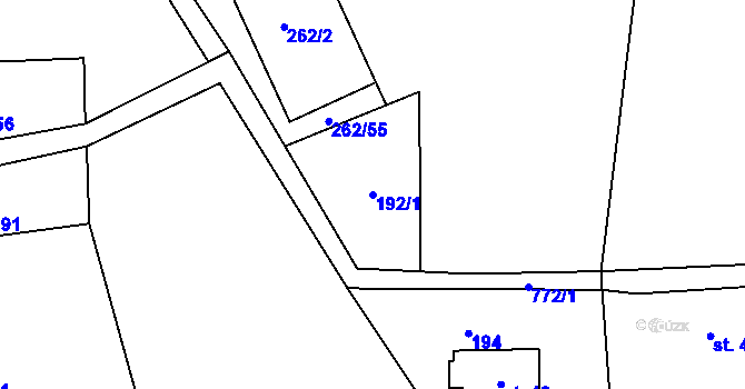 Parcela st. 192/1 v KÚ Kolnovice, Katastrální mapa