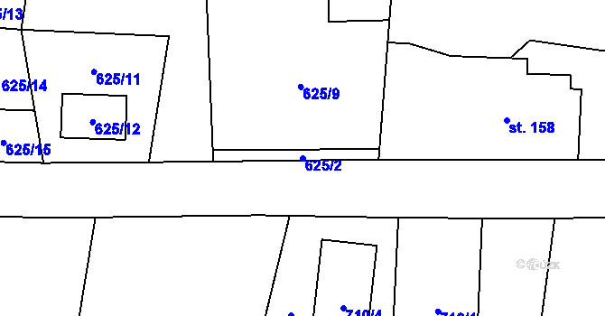 Parcela st. 625/2 v KÚ Kolnovice, Katastrální mapa